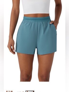 NWOT Halara Breezeful Running Shorts, Size Large, Mineral Blue